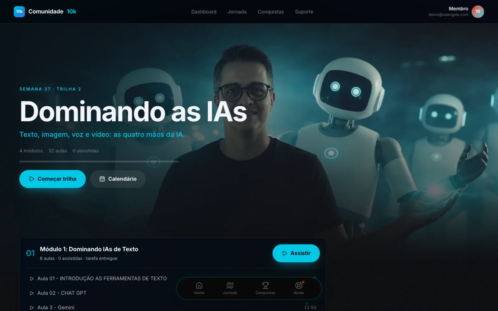 Área de membros da Trilha 2, Dominando as IAs
